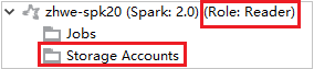 HDInsight Spark-kluster i Azure Explorer-lagring.