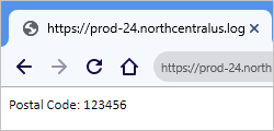 Skärmbild som visar webbläsaren med svar från Consumption-arbetsflödet, från begäran till callback-URL.