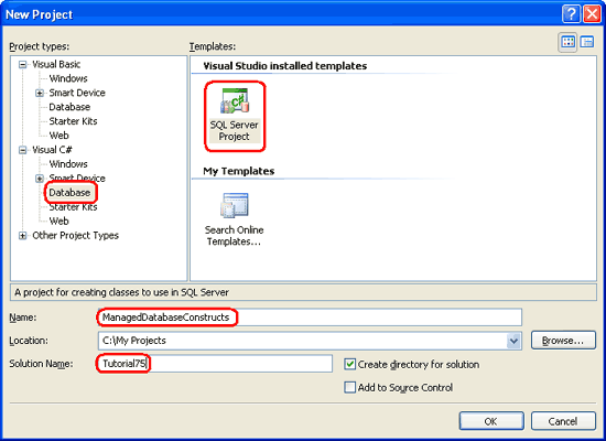 Skapa ett nytt SQL Server-projekt