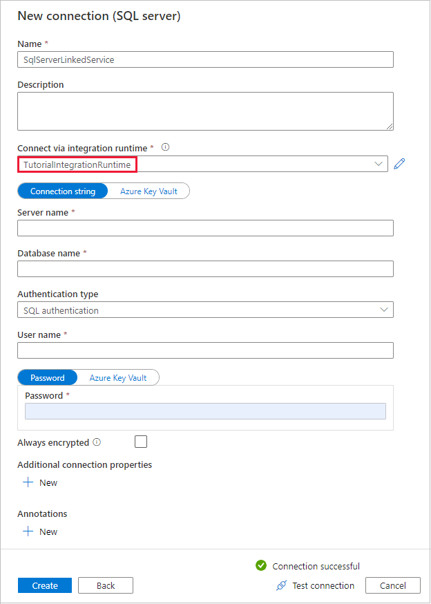Integration Runtime har valts
