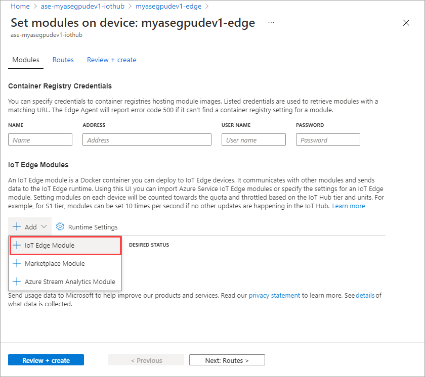 Lägg till IoT Edge-modul.