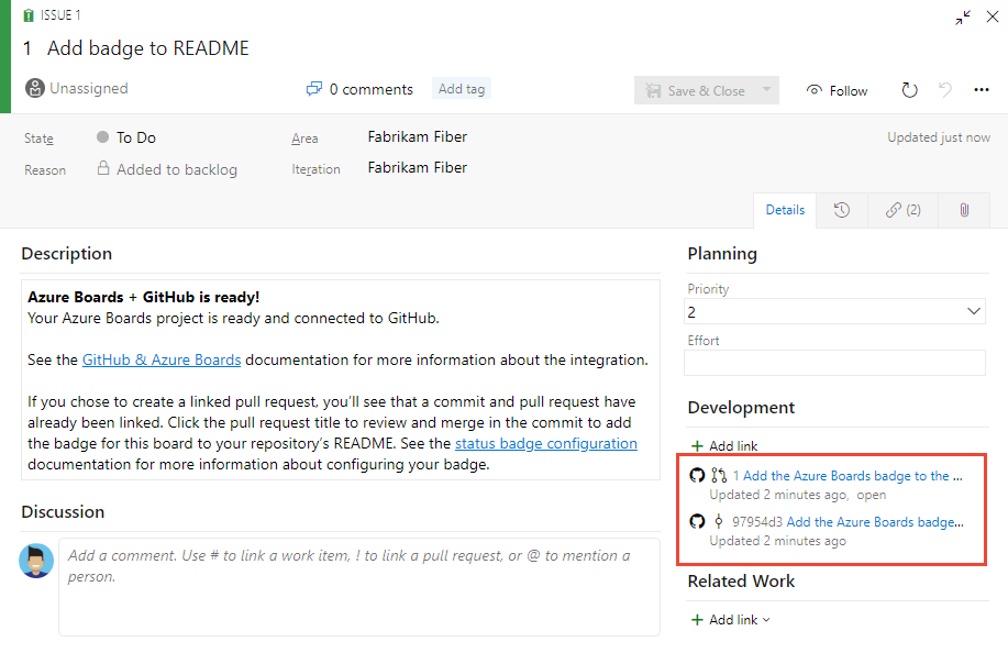 Screenshot visar problemformuläret för pull-begäran som öppnas i GitHub.