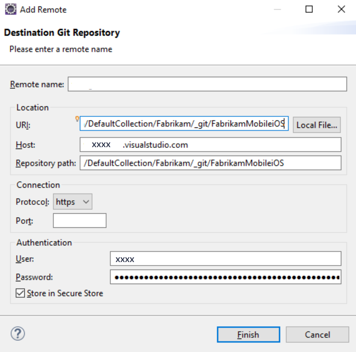 Skicka din kod till Azure Repos med hjälp av URL för klon från webben