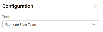 Skärmbild av listrutan Team.