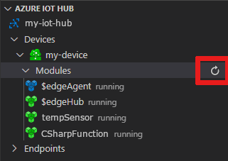 Screenshot som visar hur du visar distribuerade moduler i Visual Studio Code.