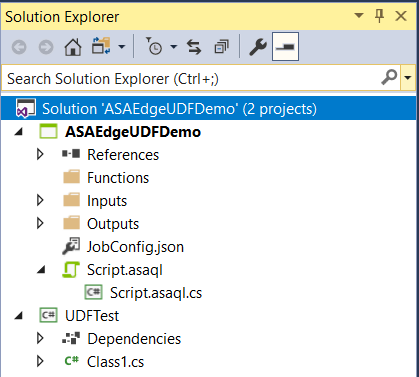 Azure Stream Analytics IoT Edge-projekt i Visual Studio