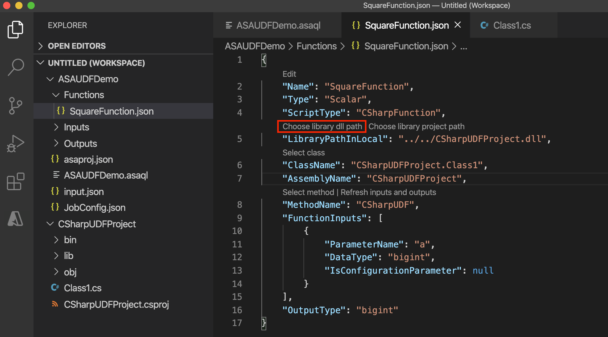 Stream Analytics C# funktionskonfiguration