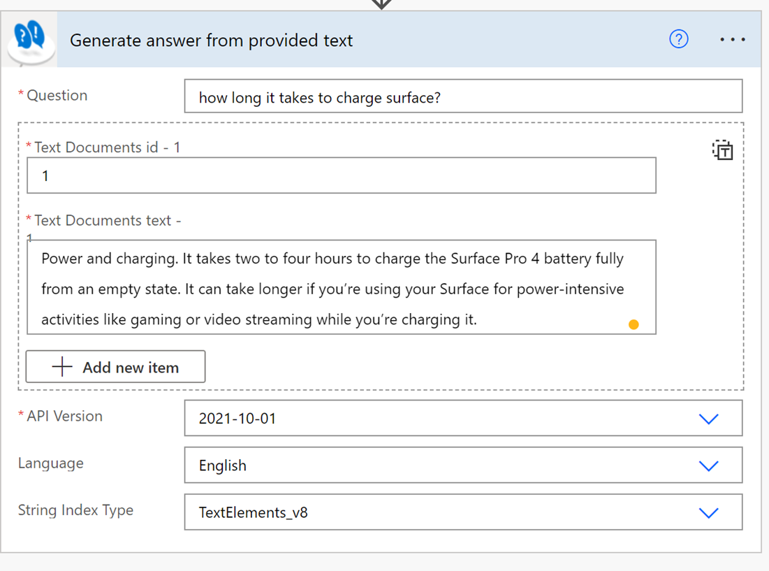 GenerateAnswerFromProvidedText Generate Answer From Provided Text 