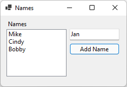 Kör en Windows Forms för .NET app i Visual Studio 2026.