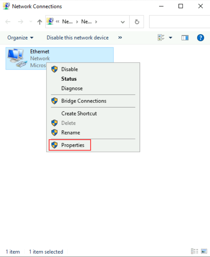 Skärmbild av välj nätverksgränssnitt i Windows OS.
