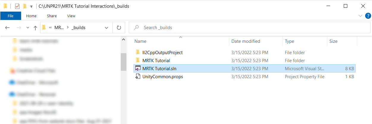 Skärmbild av File Explorer med mappen 