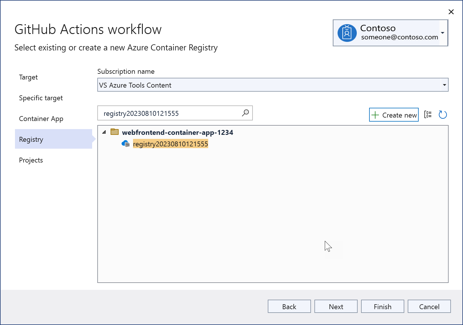 Skärmbild som visar hur du skapar ett nytt Azure Container Registry.