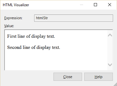 Skärmbild av HTML-strängvisualiserare.