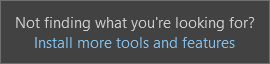 Skärmbild som visar länken till Öppna Visual Studio Installer.