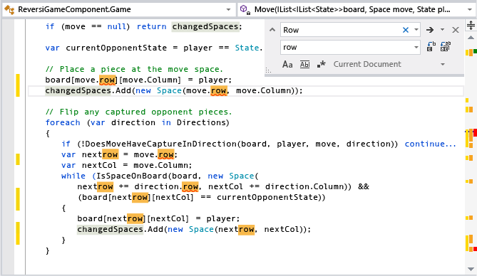 Visual Studio-rullningslist när du har ersatt en sträng med fel