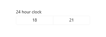 En tidsväljare för 24-timmarsklocka.