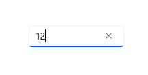 Ett indatafält i fokus som visar talet 12.
