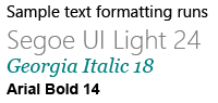 Text formaterad med run-element