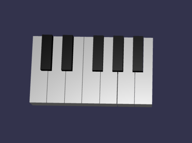 Pianotangentbord med ett register