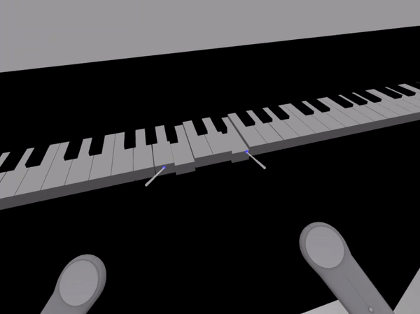 Spela piano med handkontroller